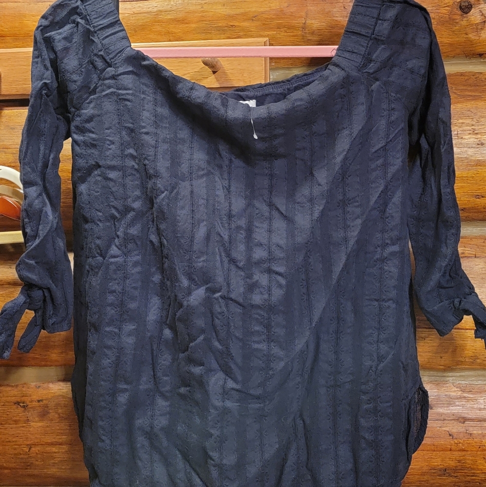 Bailey 44 navy off shoulder blouse